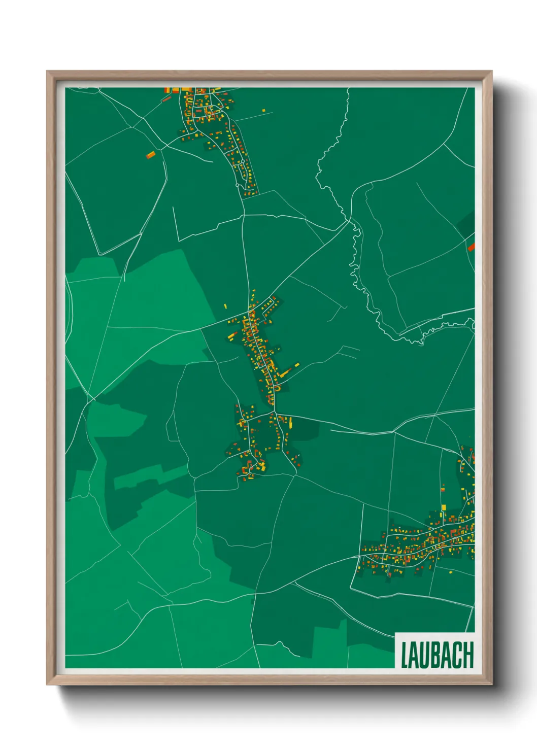 Une affiche de carte sur Laubach