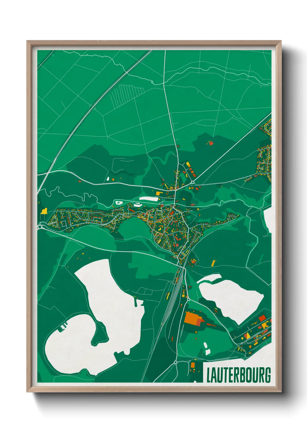 Une affiche de carte sur Lauterbourg