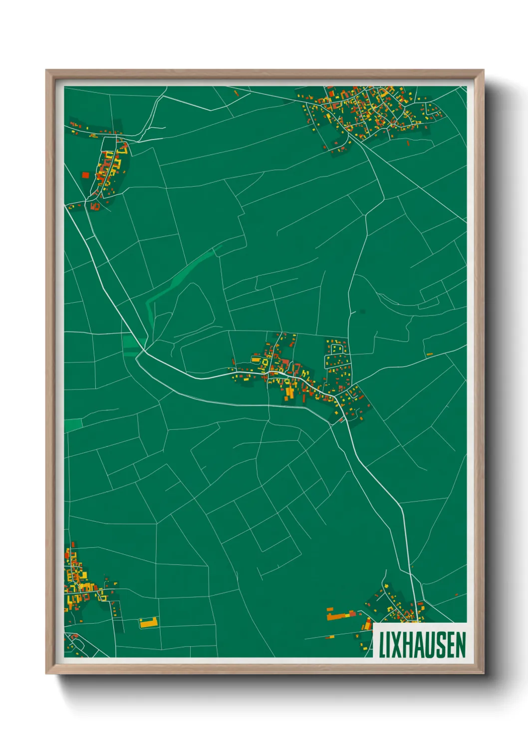 Une affiche de carte sur Lixhausen