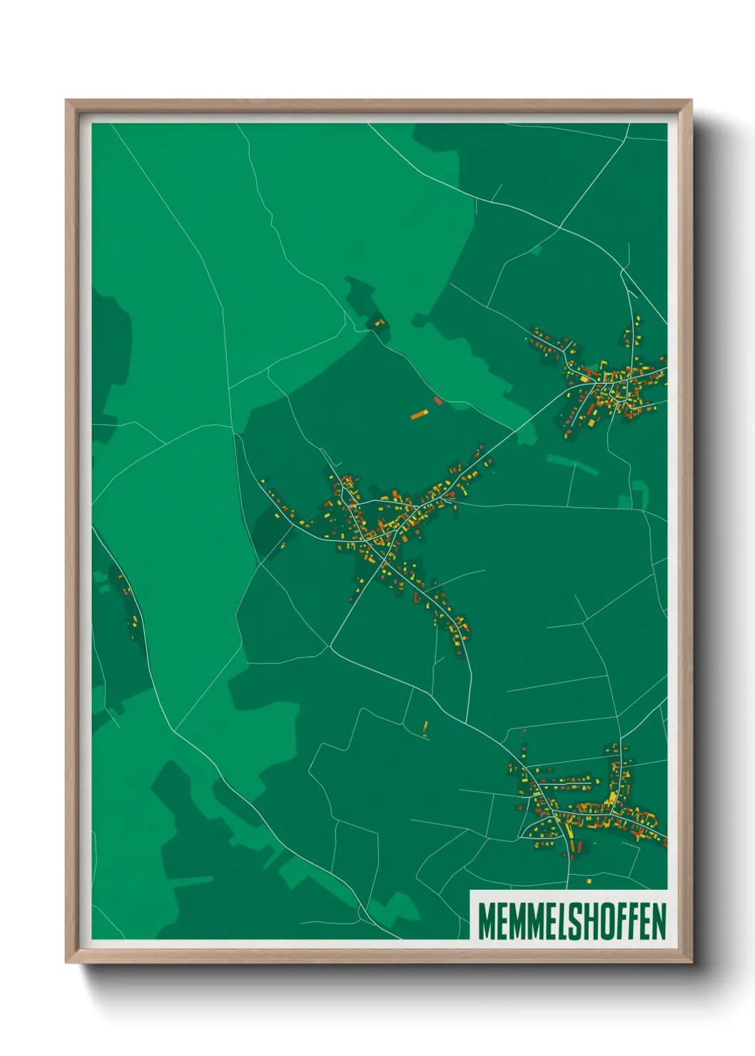 Une affiche de carte sur Memmelshoffen