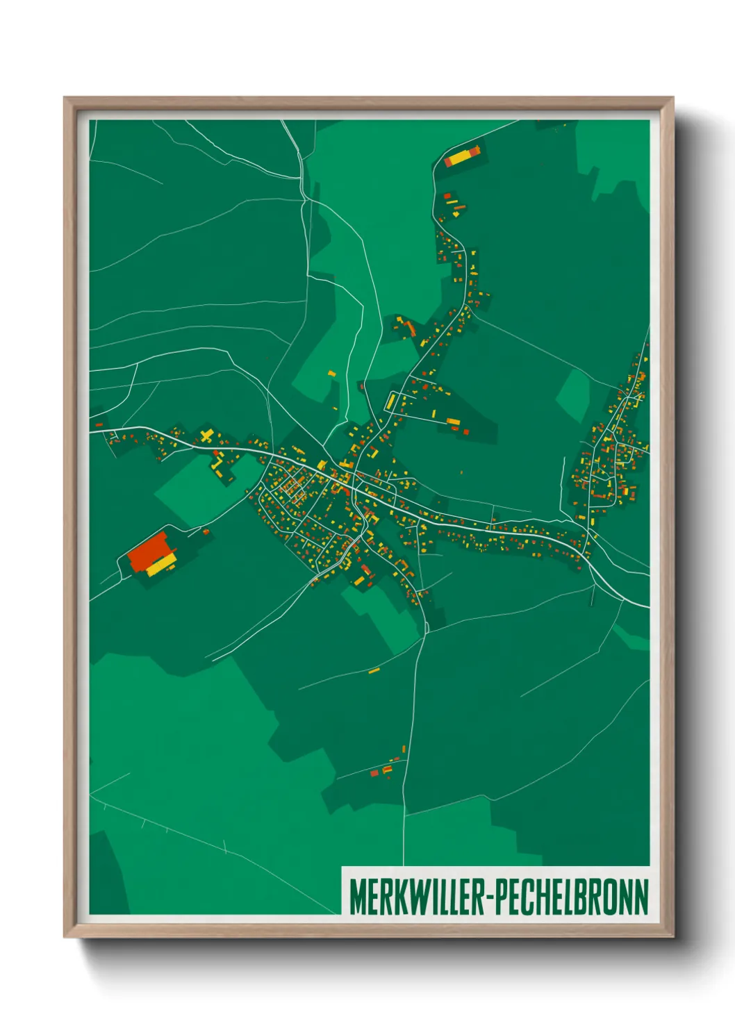 Un poster carteMerkwiller-Pechelbronn
