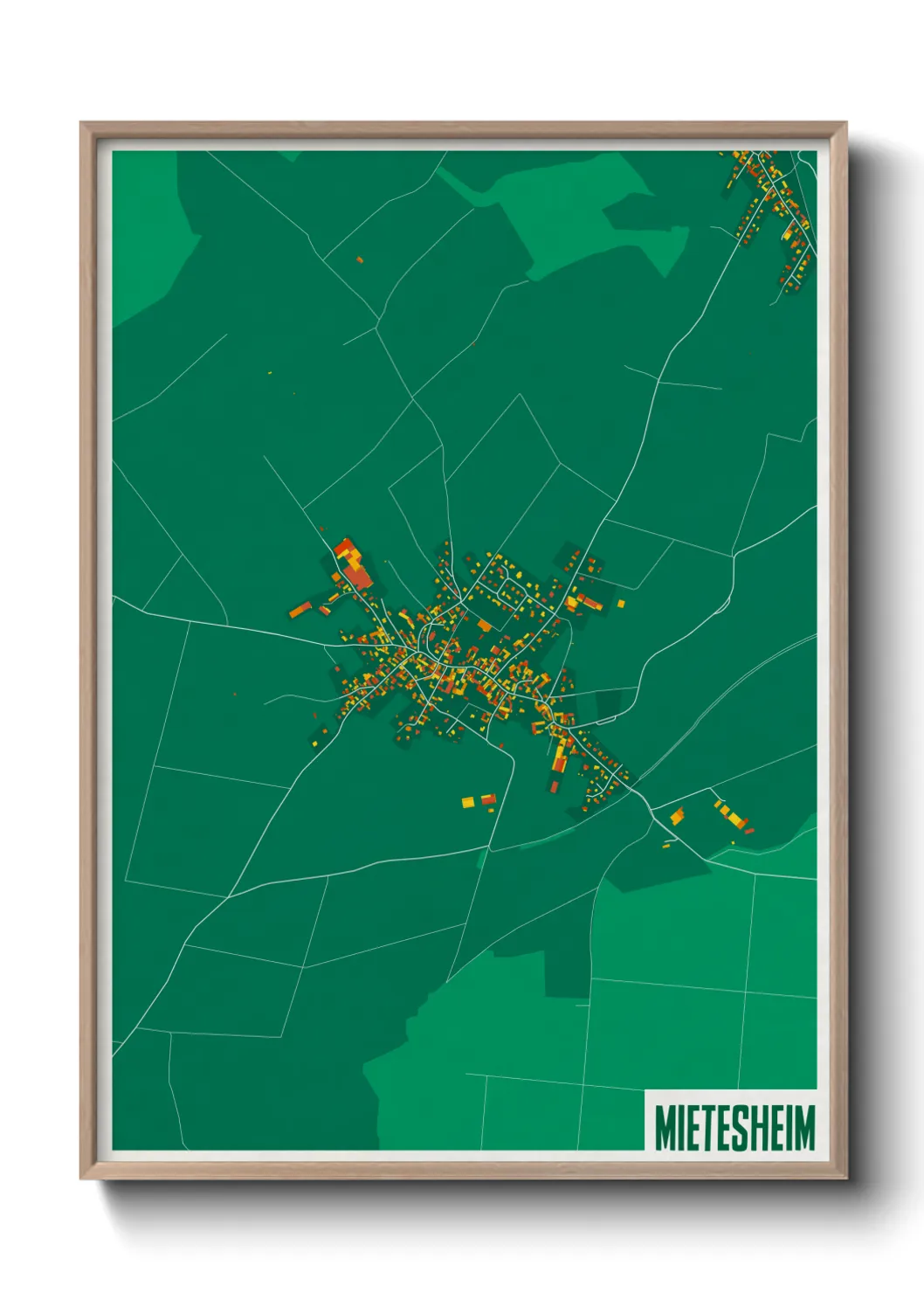 Une affiche de carte sur Mietesheim