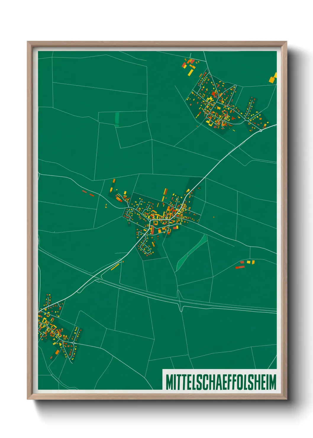 Une affiche de carte sur Mittelschaeffolsheim