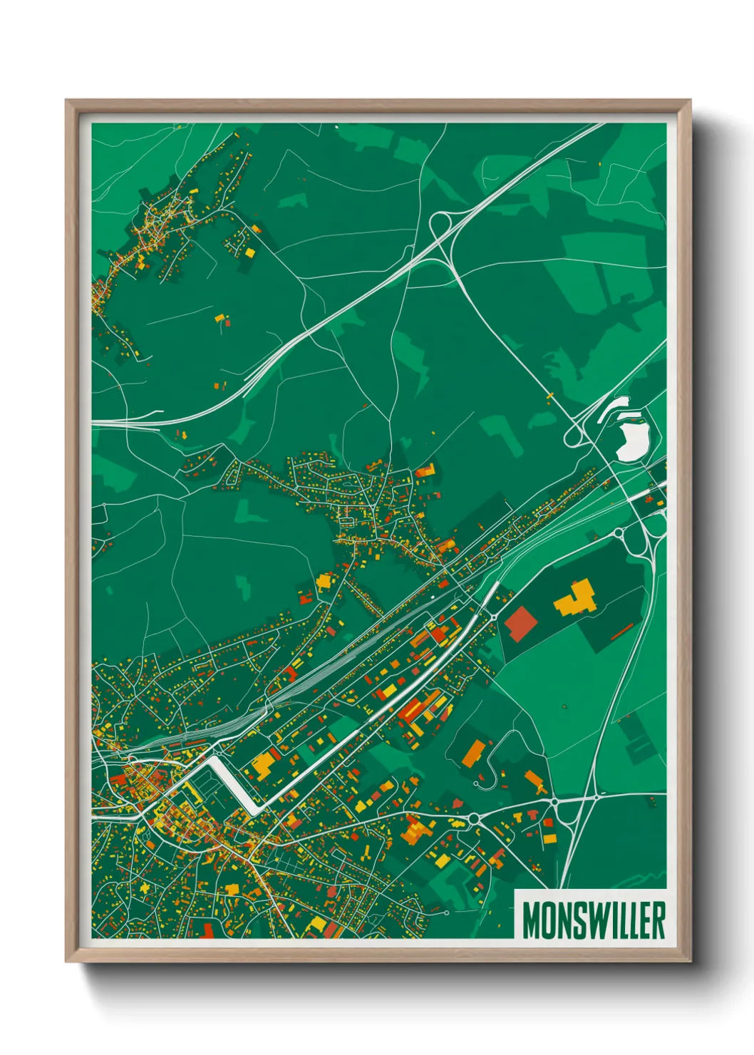 Une affiche de carte sur Monswiller