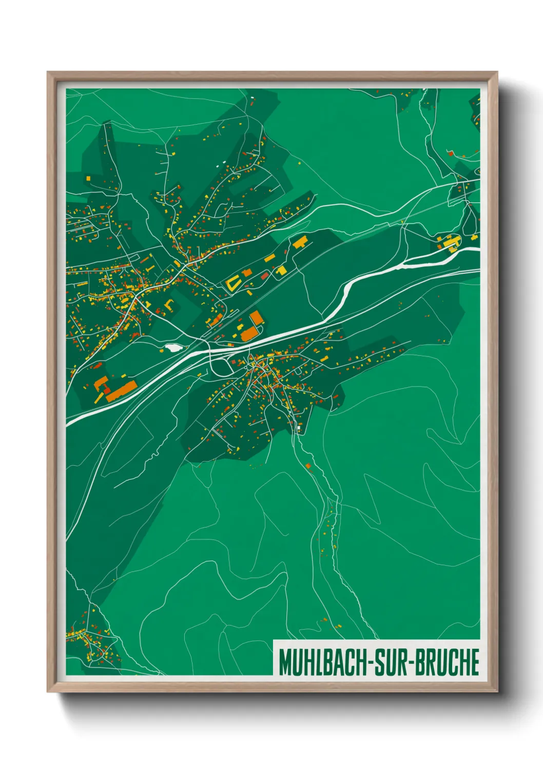 Une affiche de carte sur Muhlbach-sur-Bruche