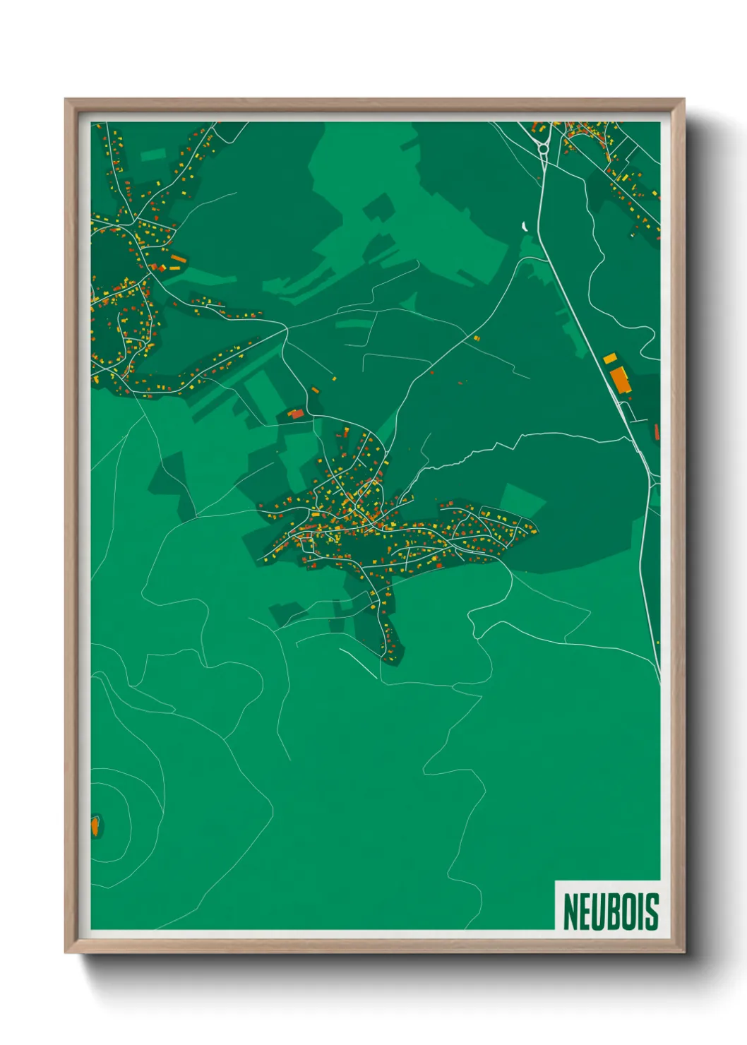 Une affiche de carte sur Neubois