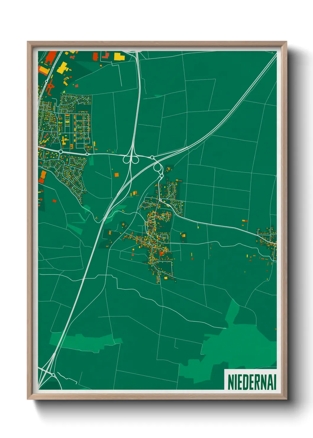 Une affiche de carte sur Niedernai