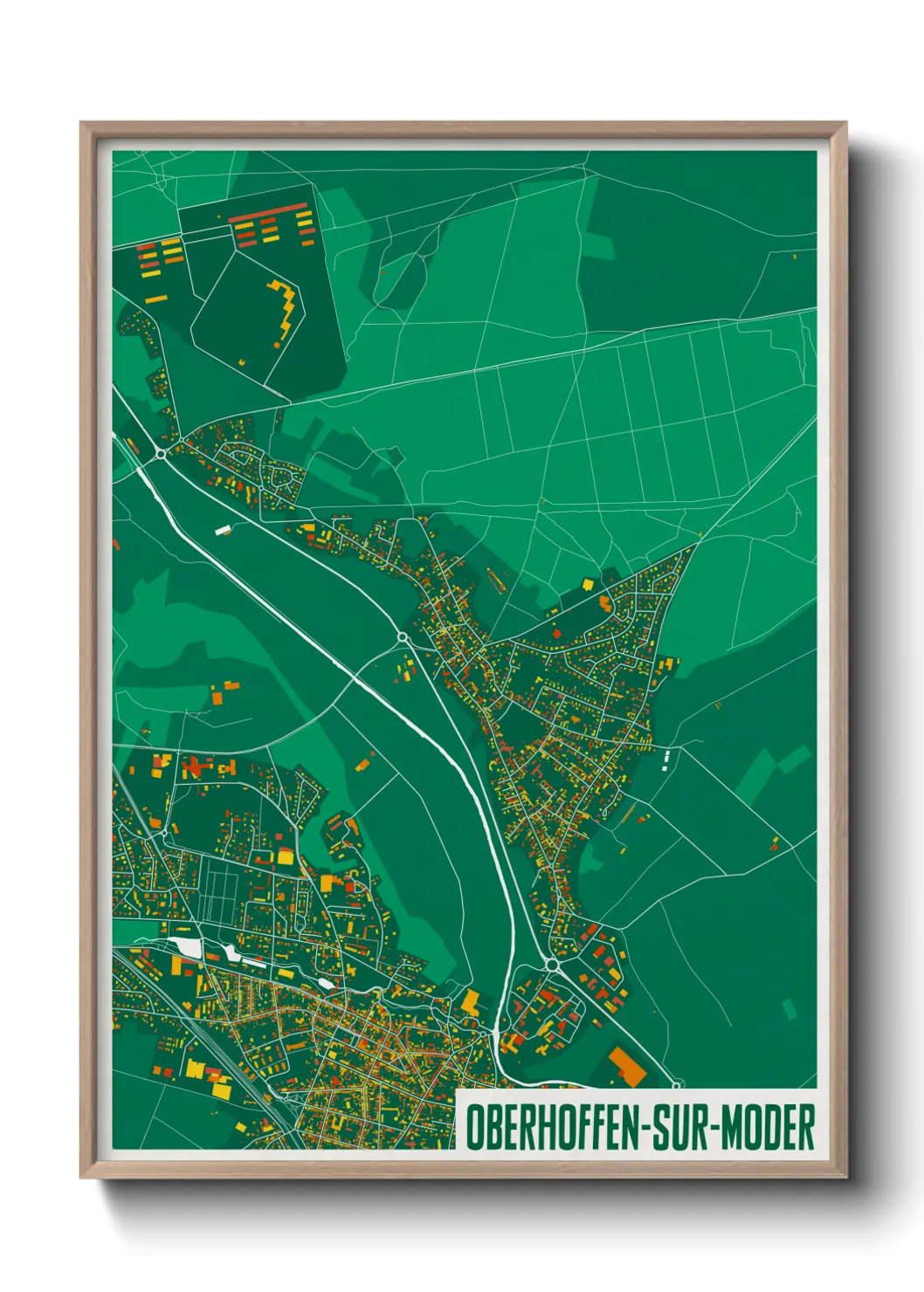 Une affiche de carte sur Oberhoffen-sur-Moder