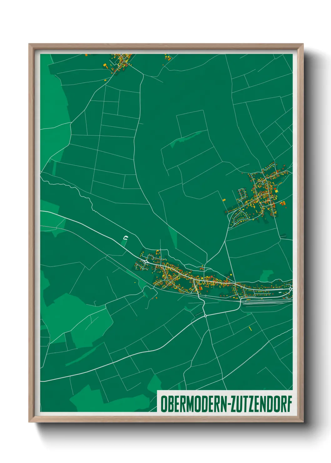 Une affiche de carte sur Obermodern-Zutzendorf