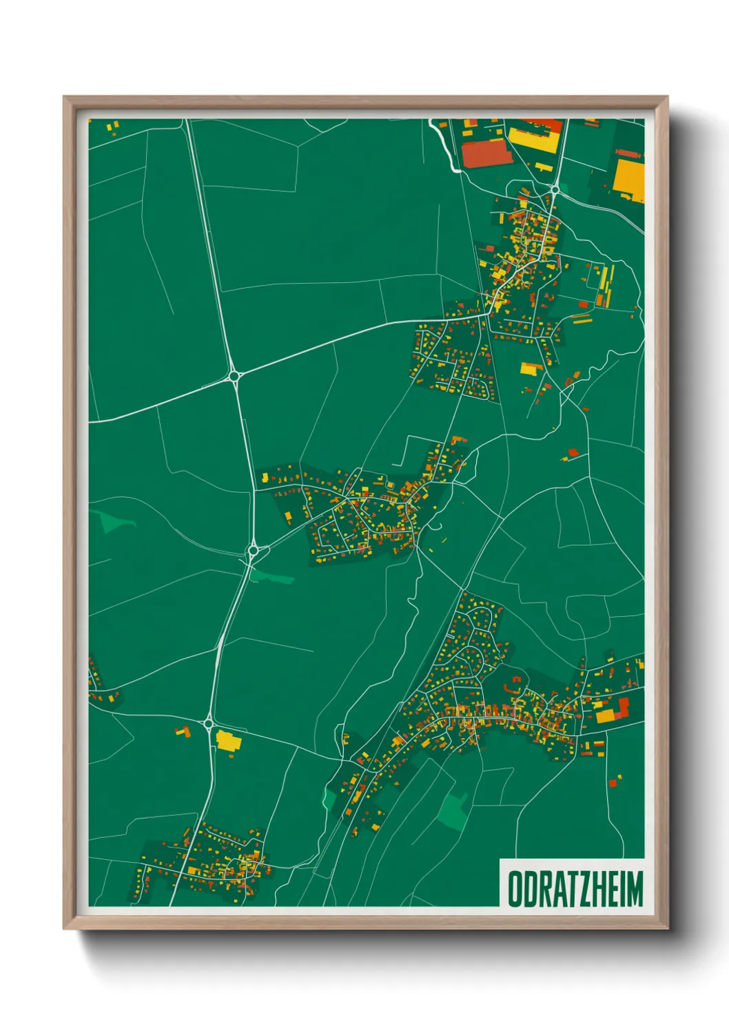 Une affiche de carte sur Odratzheim