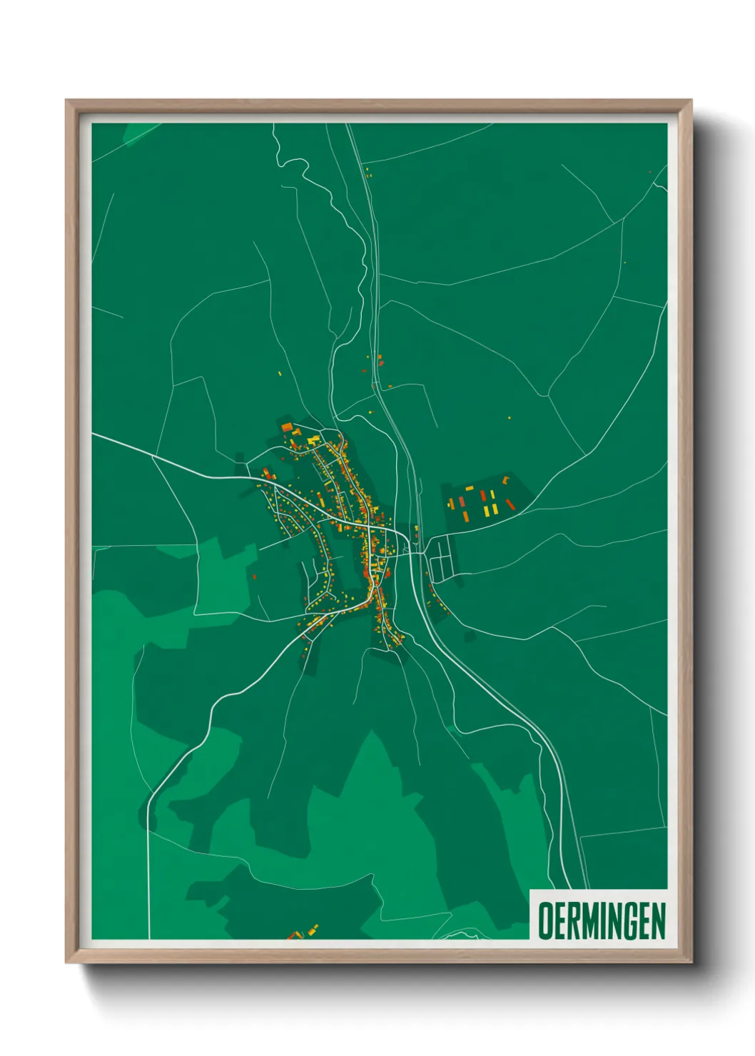 Une affiche de carte sur Oermingen