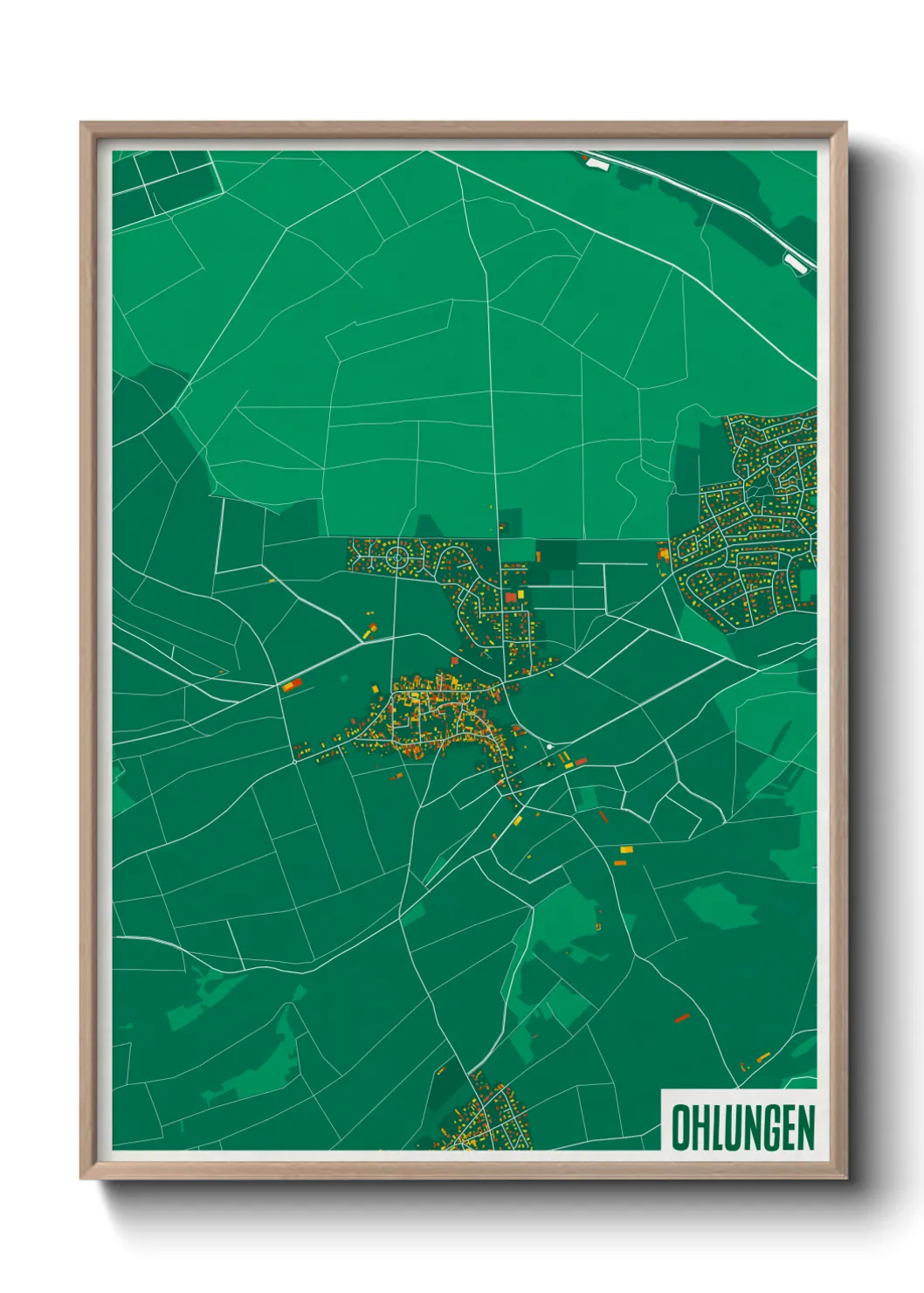 Une affiche de carte sur Ohlungen