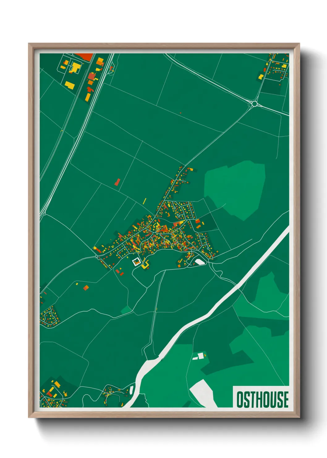 Une affiche de carte sur Osthouse