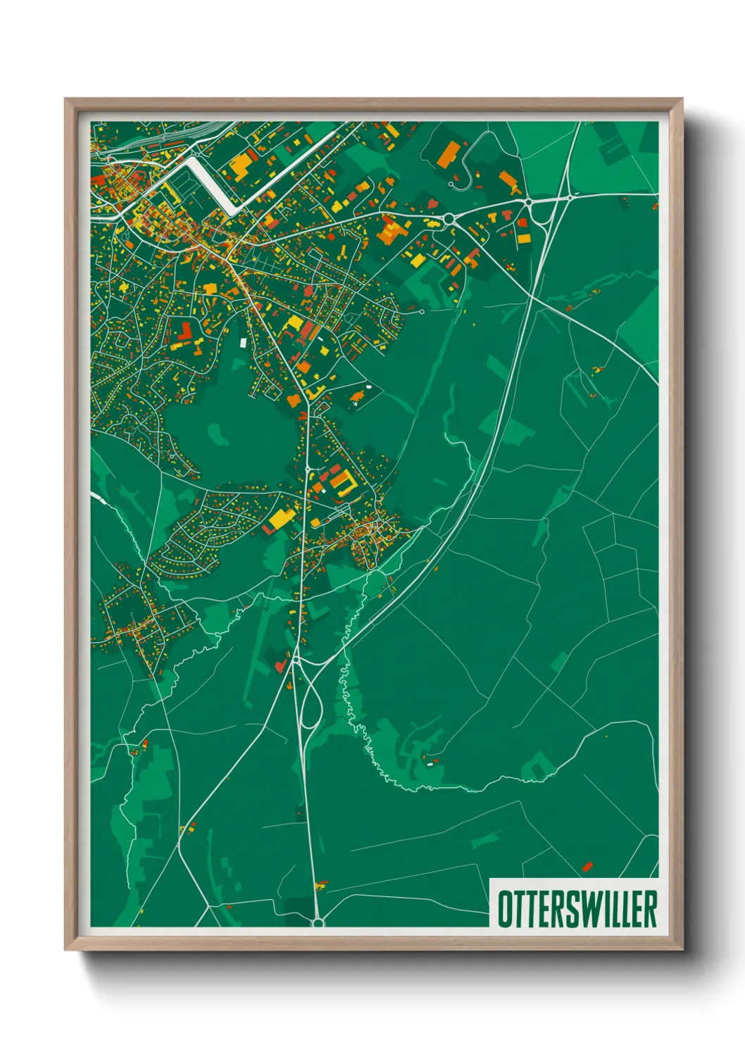 Une affiche de carte sur Otterswiller