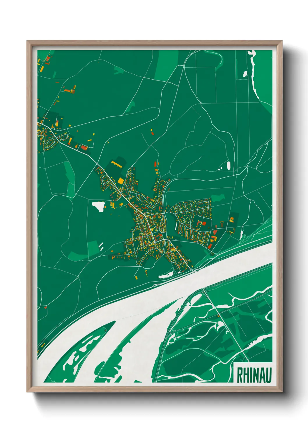 Une affiche de carte sur Rhinau