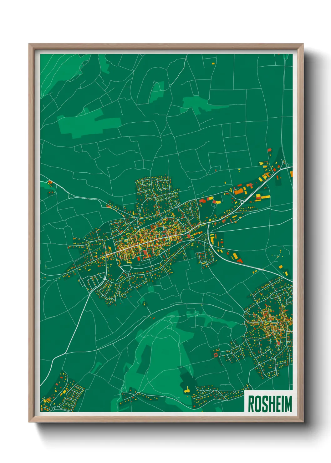 Une affiche de carte sur Rosheim