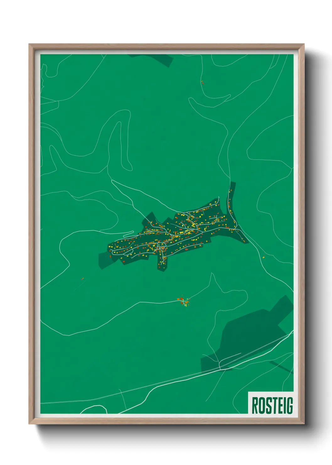 Une affiche de carte sur Rosteig