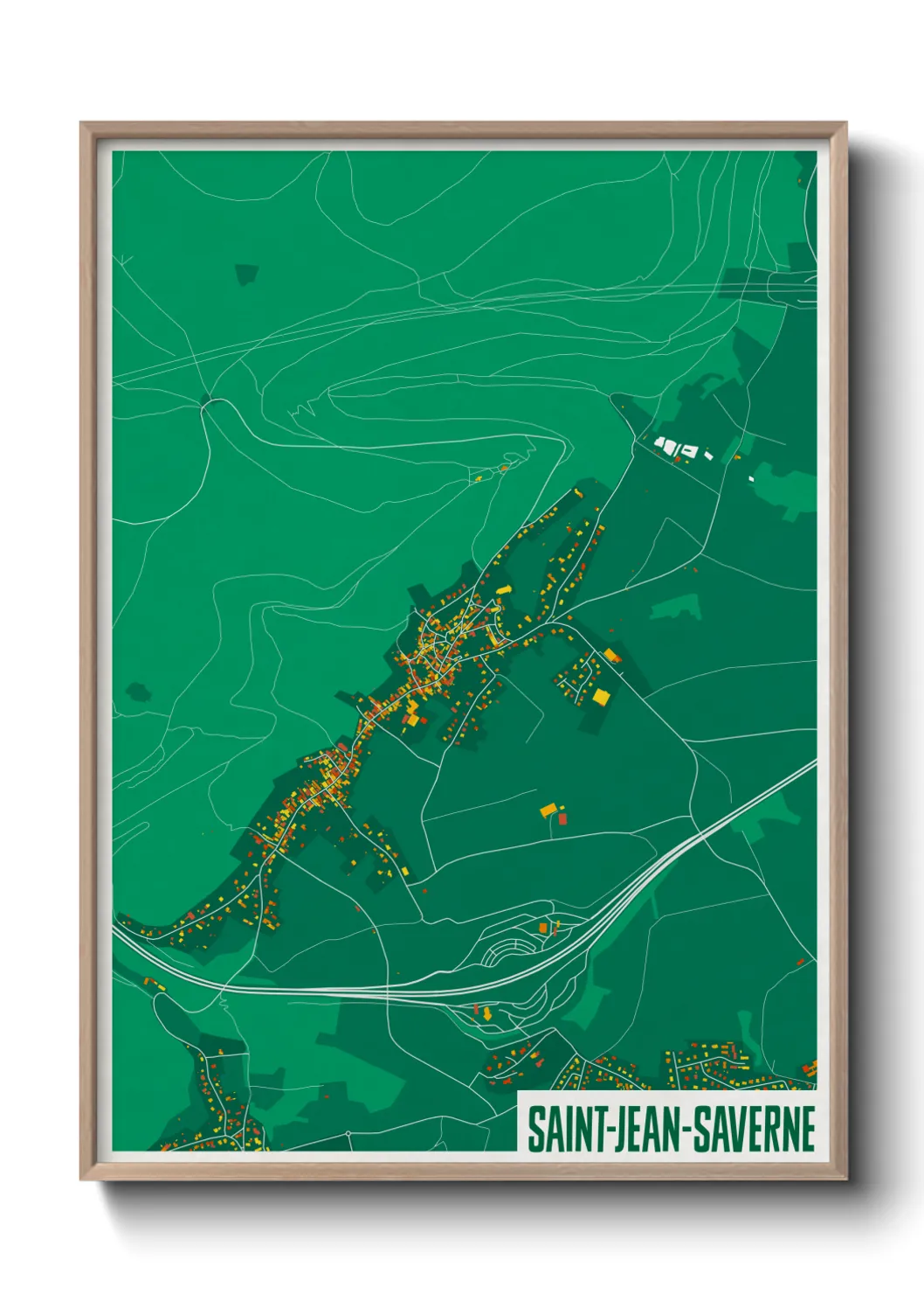 Une affiche de carte sur Saint-Jean-Saverne
