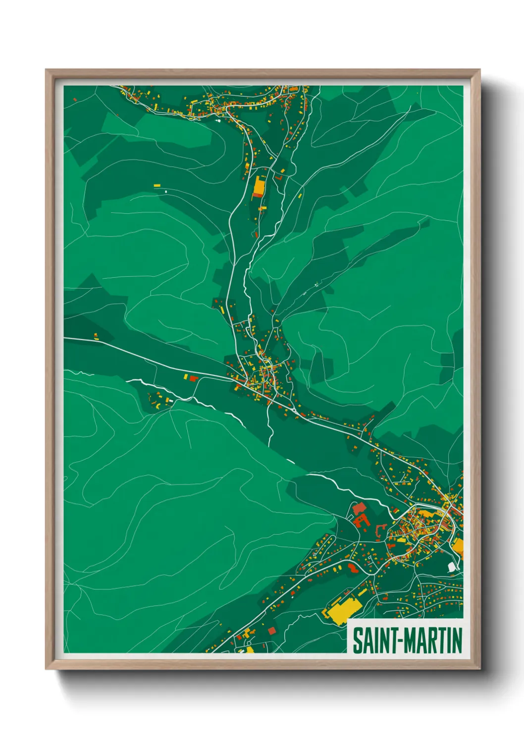 Une affiche de carte sur Saint-Martin