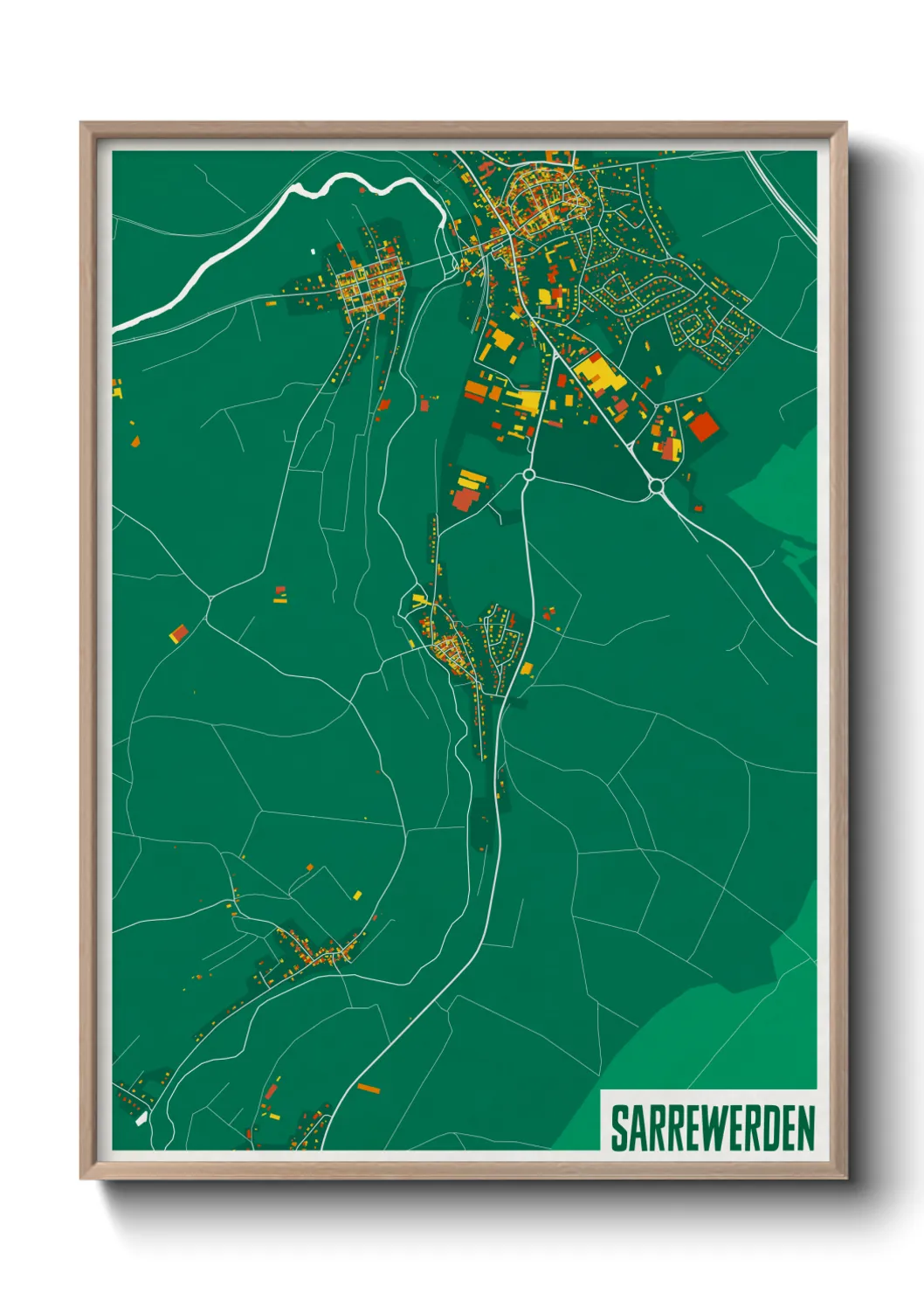 Une affiche de carte sur Sarrewerden