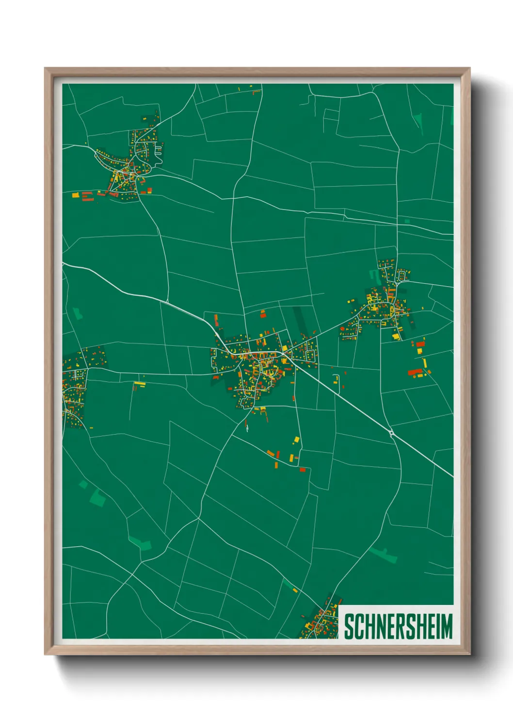 Une affiche de carte sur Schnersheim
