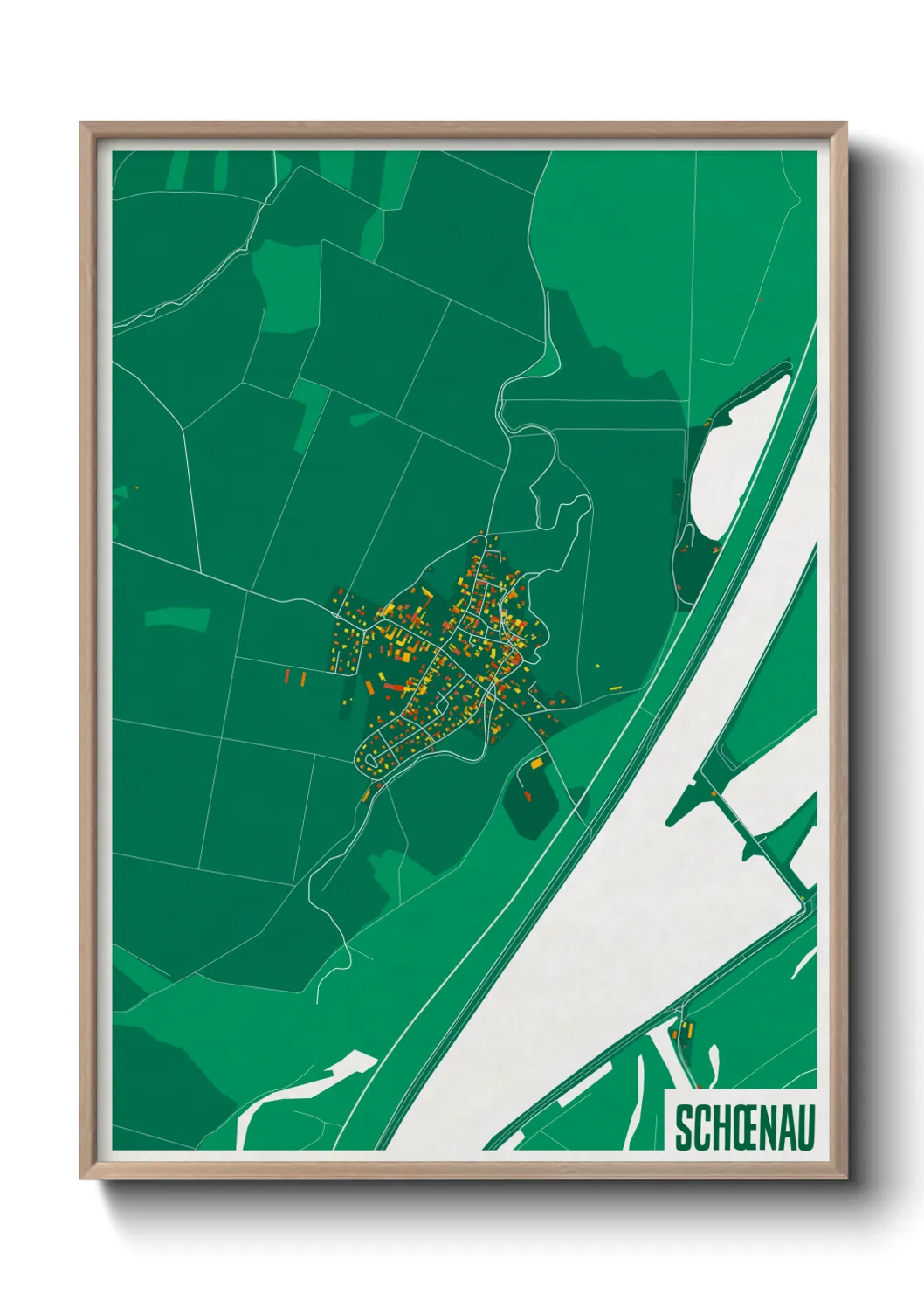 Une affiche de carte sur Schœnau