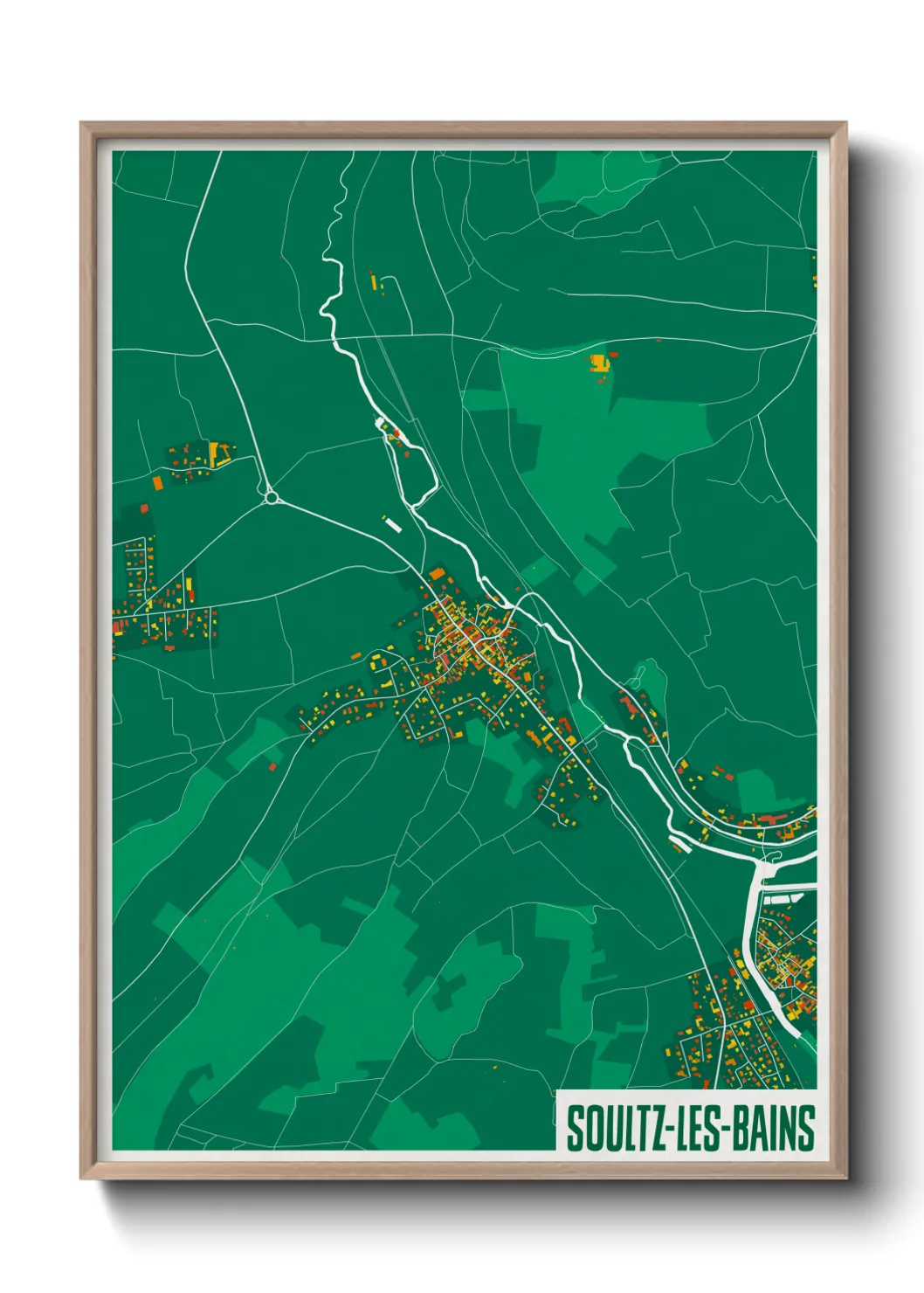 Une affiche de carte sur Soultz-les-Bains