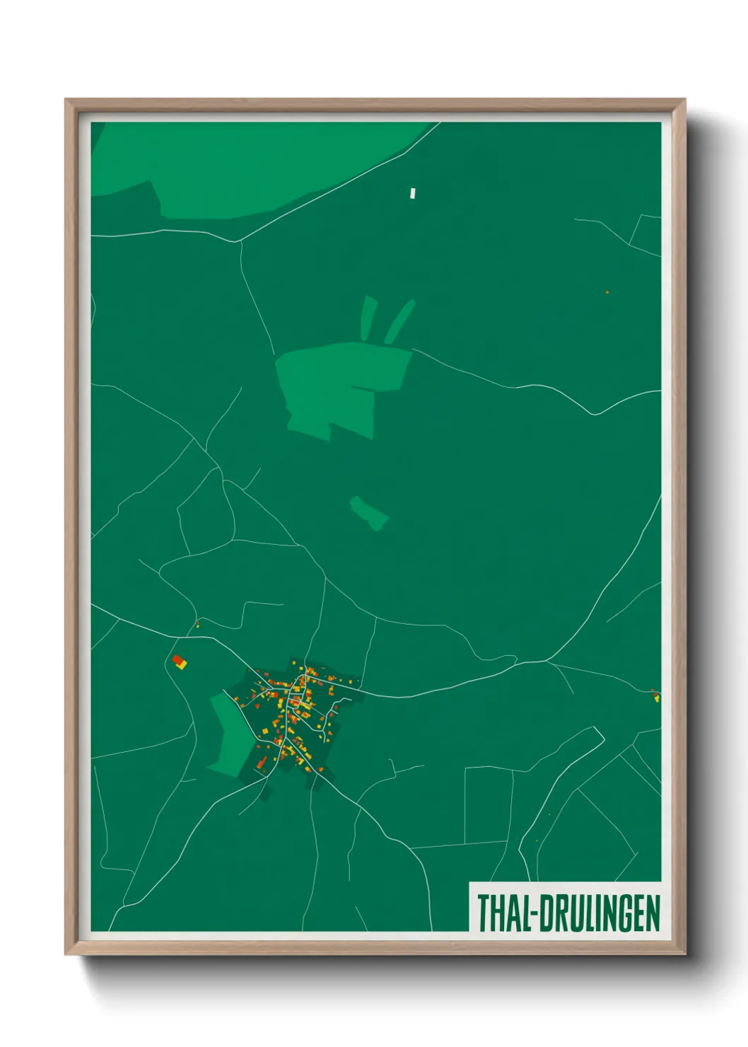 Une affiche de carte sur Thal-Drulingen