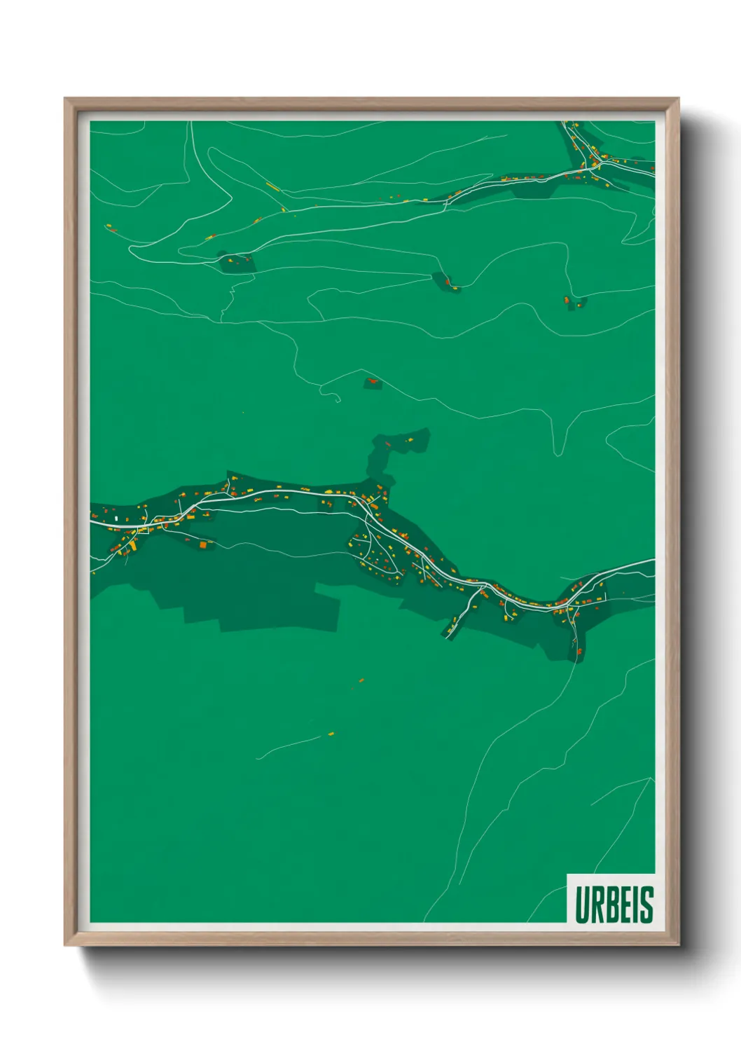 Une affiche de carte sur Urbeis