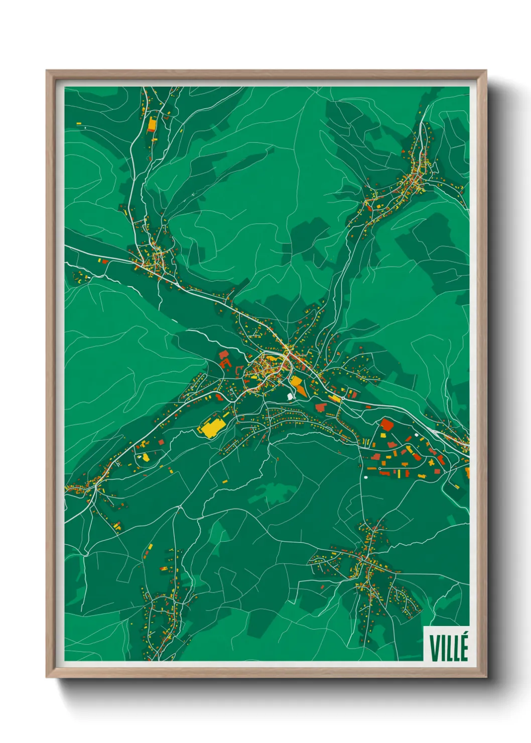 Une affiche de carte sur Villé