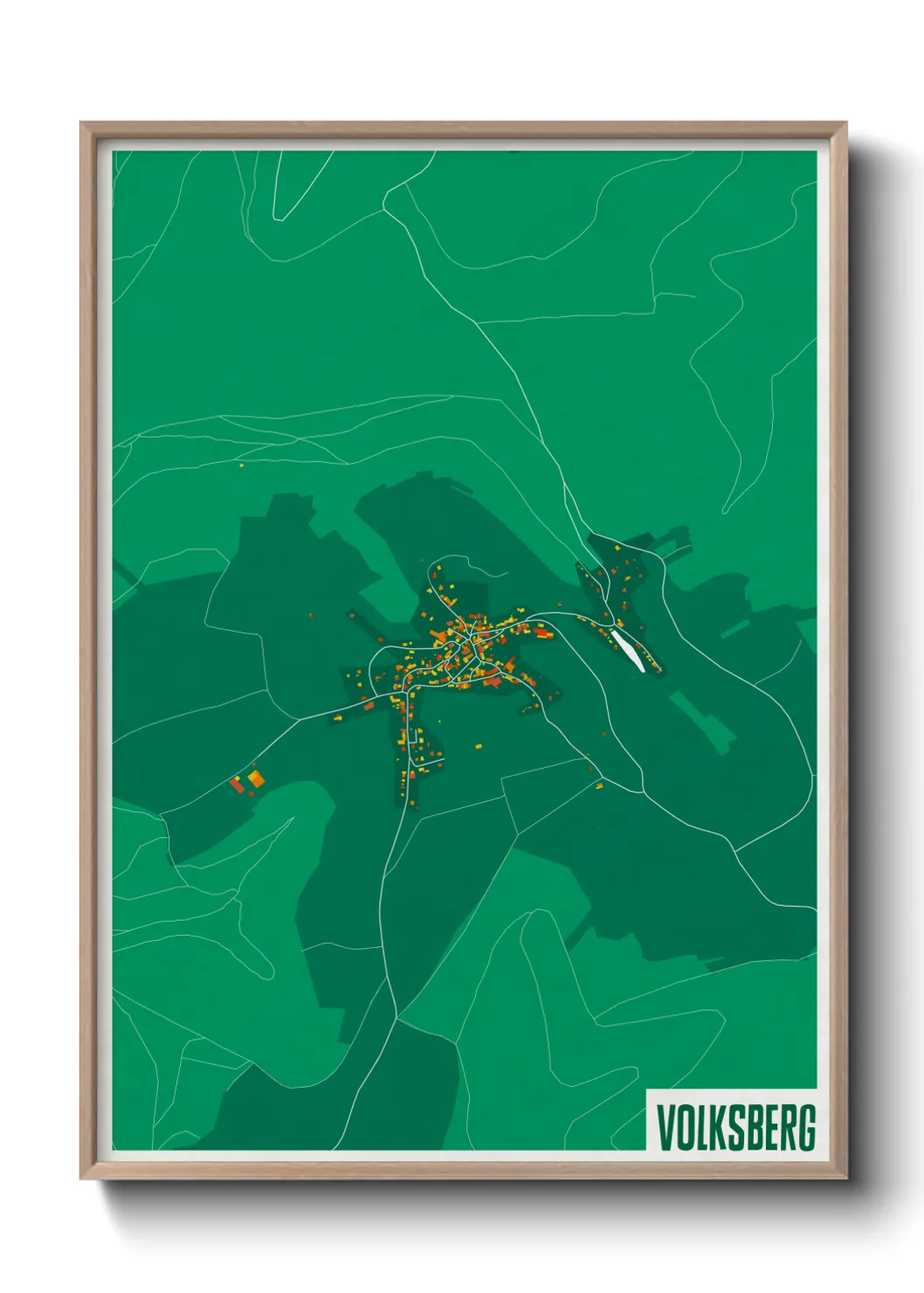 Une affiche de carte sur Volksberg