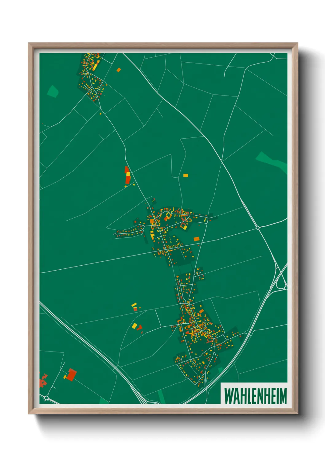 Une affiche de carte sur Wahlenheim