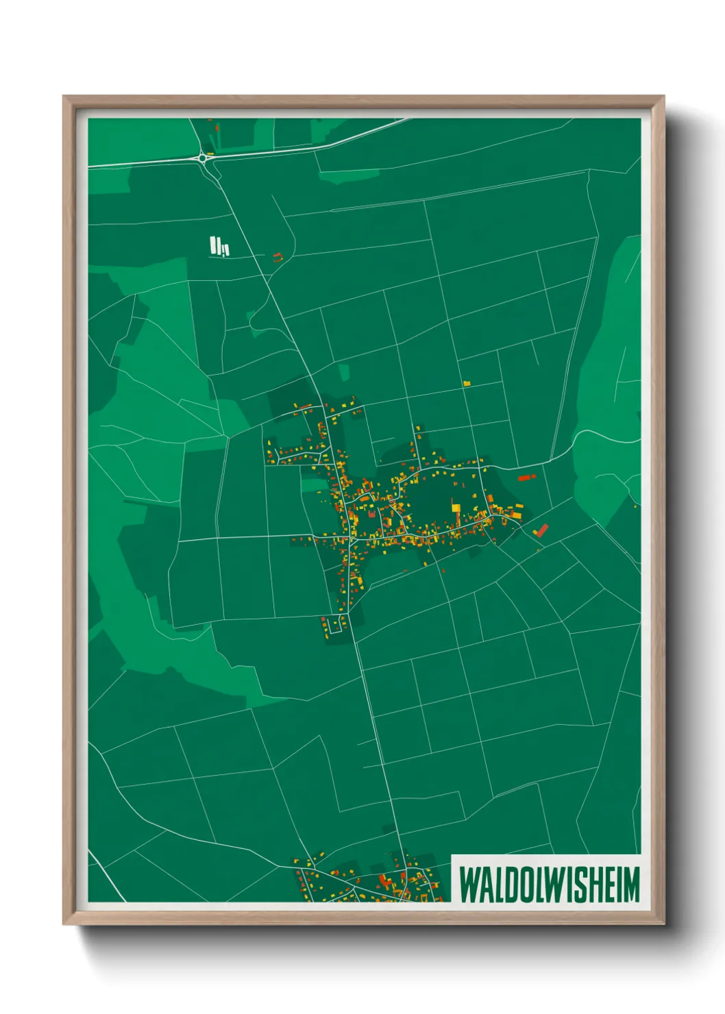 Une affiche de carte sur Waldolwisheim