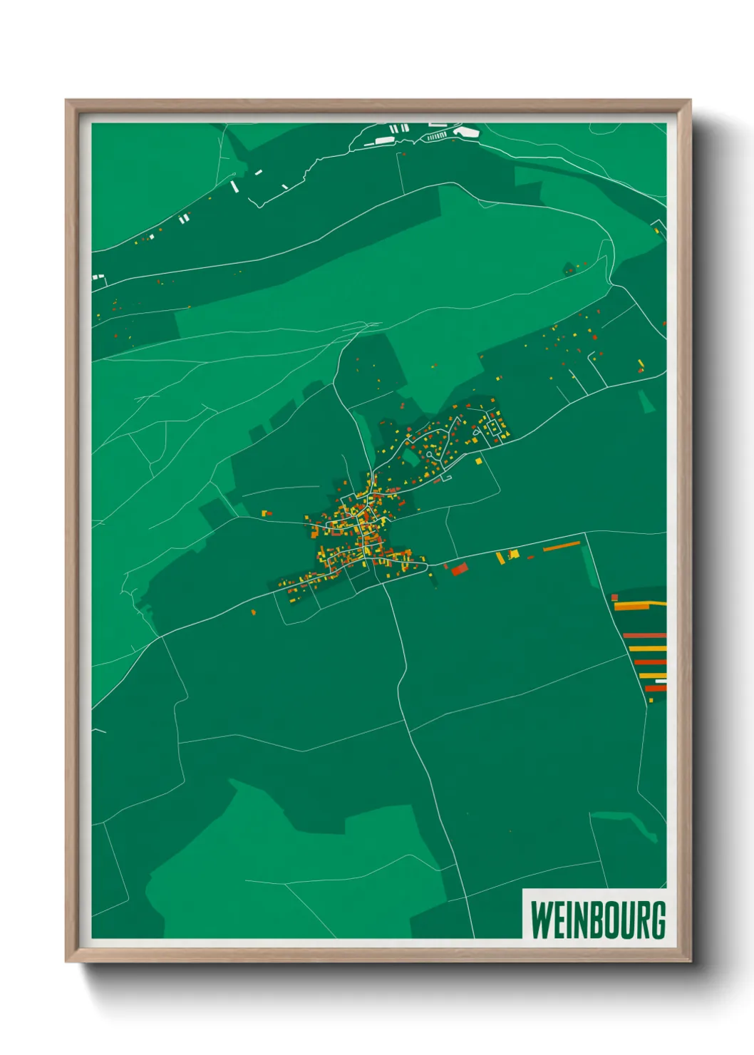 Une affiche de carte sur Weinbourg