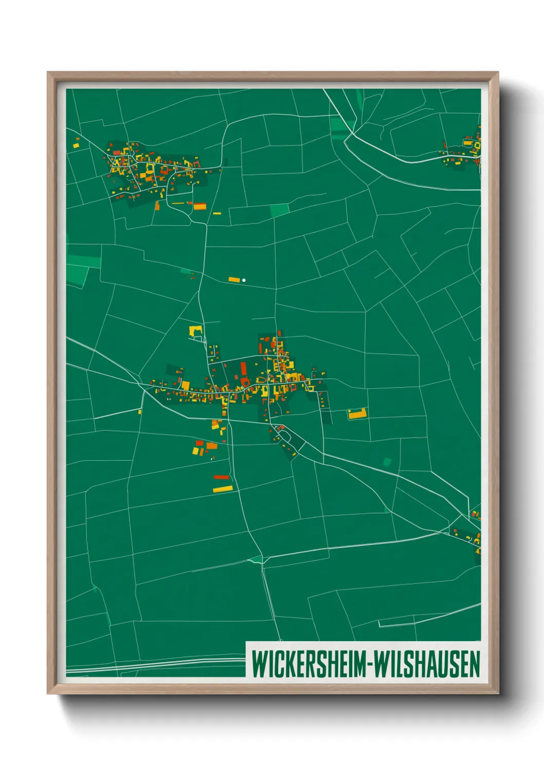 Une affiche de carte sur Wickersheim-Wilshausen