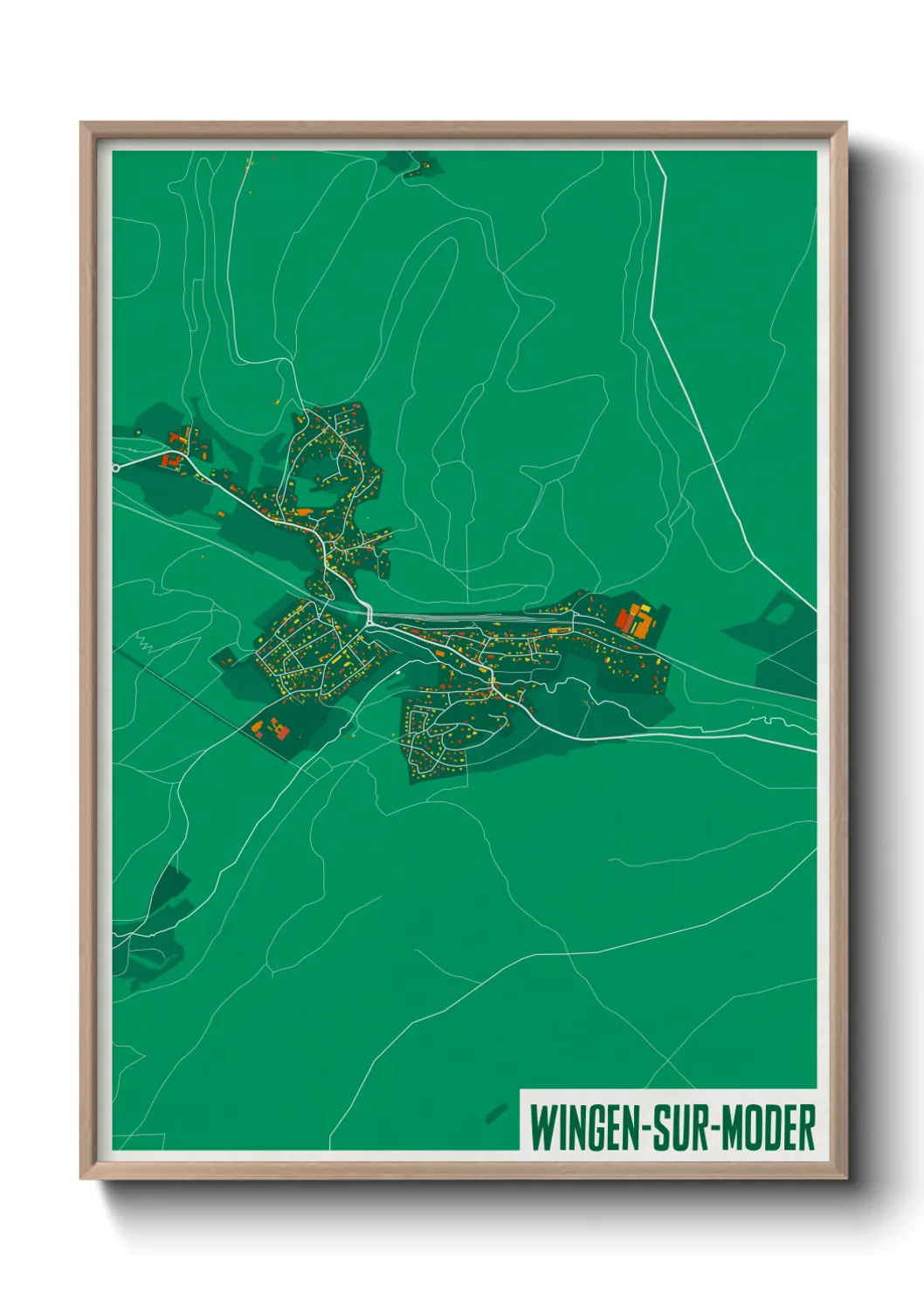 Une affiche de carte sur Wingen-sur-Moder