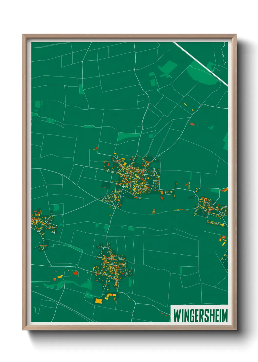 Une affiche de carte sur Wingersheim