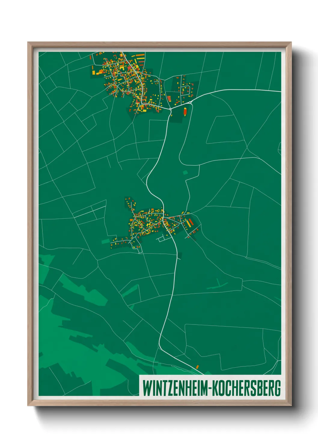 Une affiche de carte sur Wintzenheim-Kochersberg