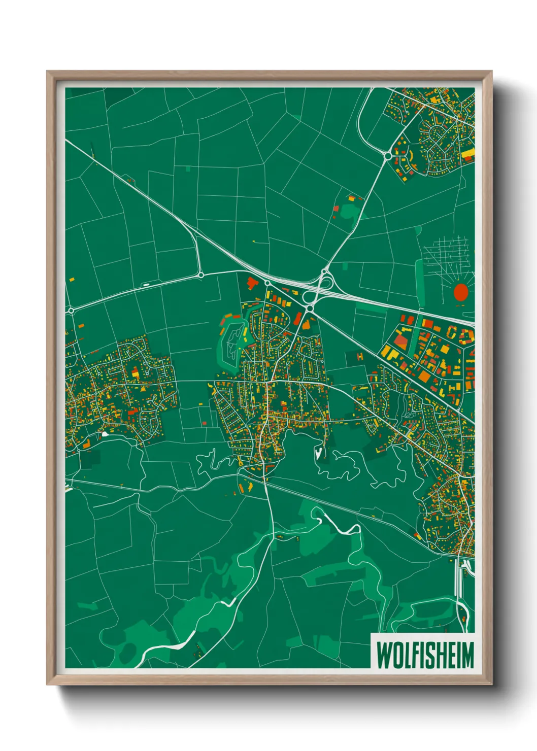 Une affiche de carte sur Wolfisheim