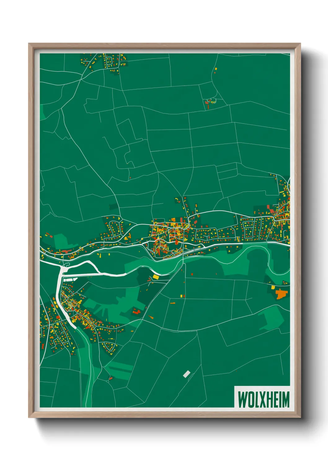 Une affiche de carte sur Wolxheim