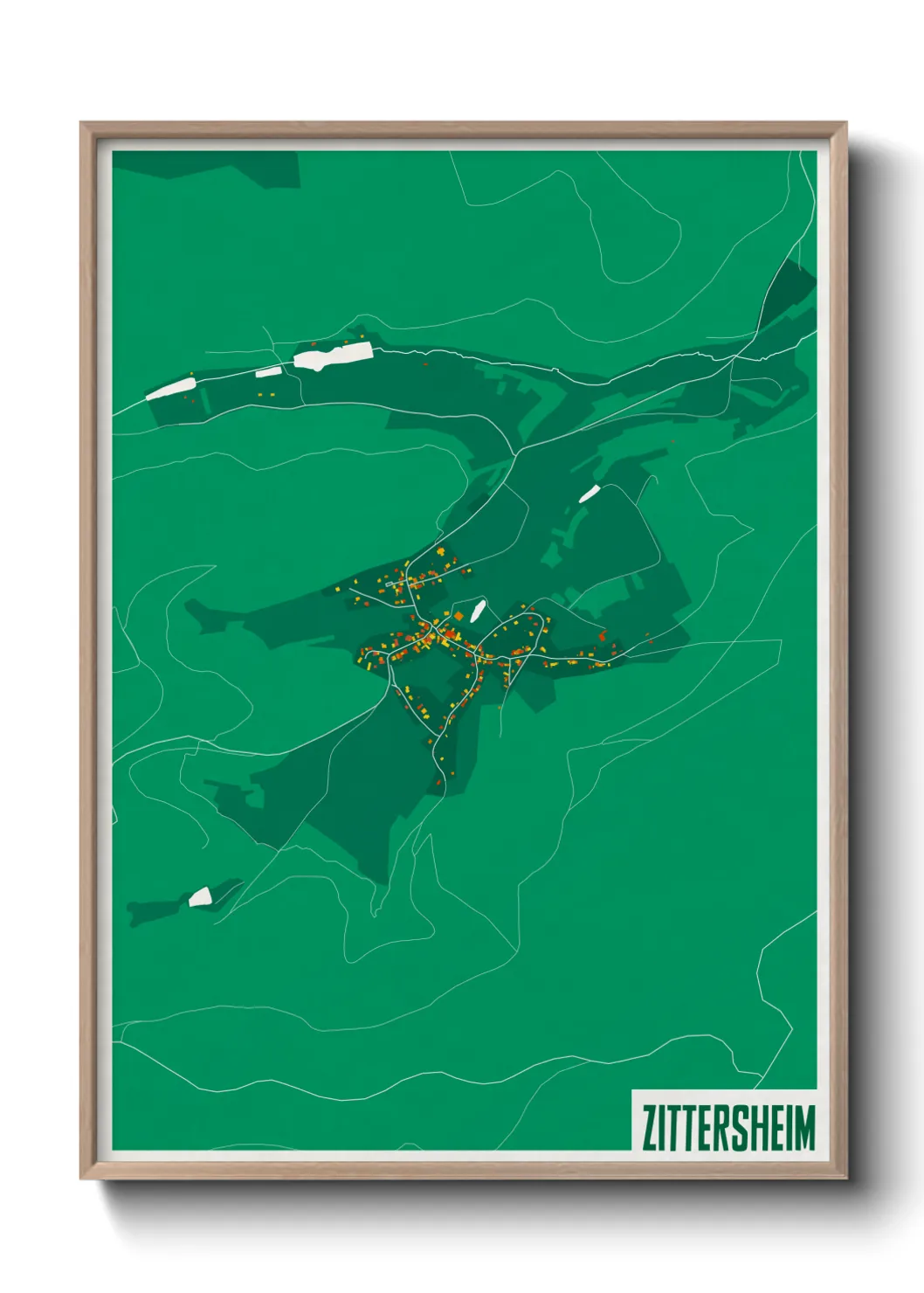 Une affiche de carte sur Zittersheim