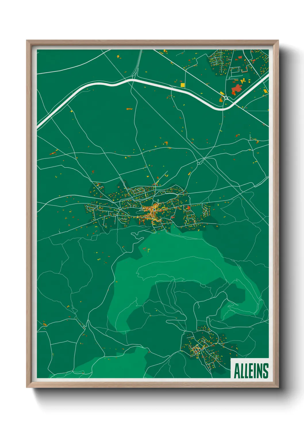 Une affiche de carte sur Alleins