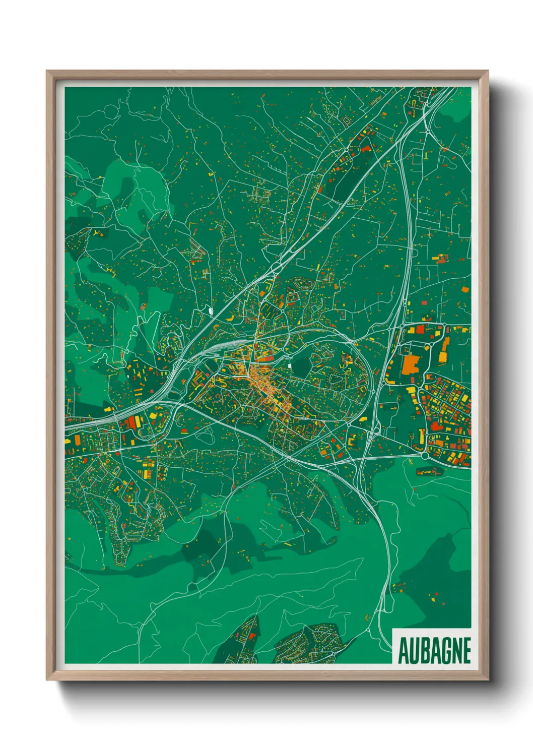 Une affiche de carte sur Aubagne