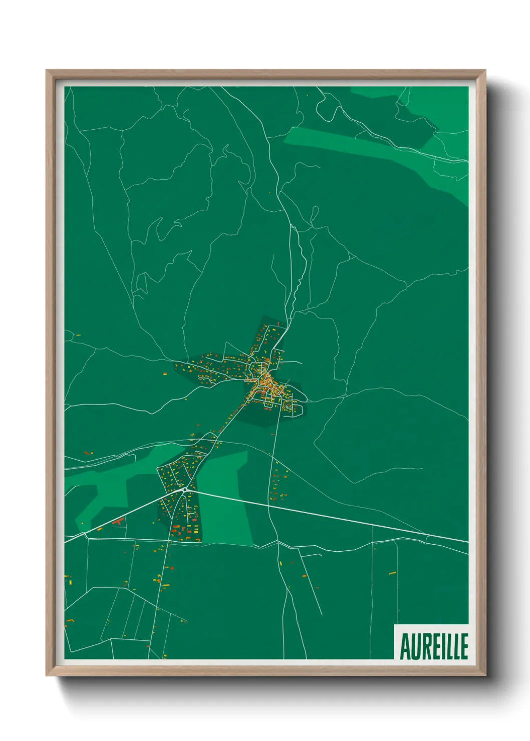 Une affiche de carte sur Aureille