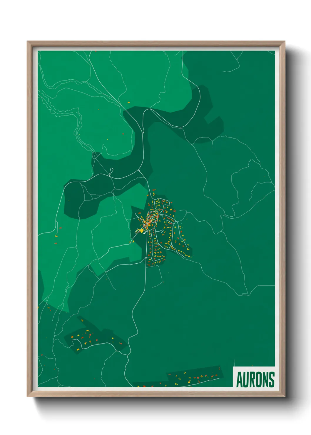 Une affiche de carte sur Aurons