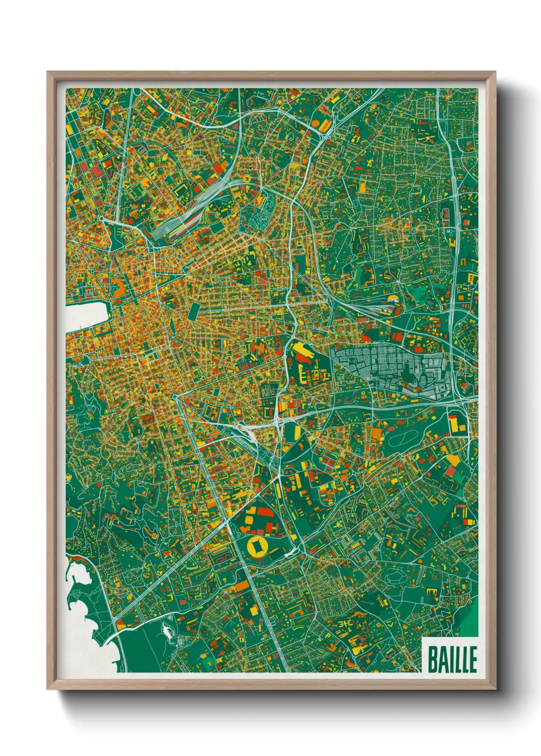 Une affiche de carte sur Baille