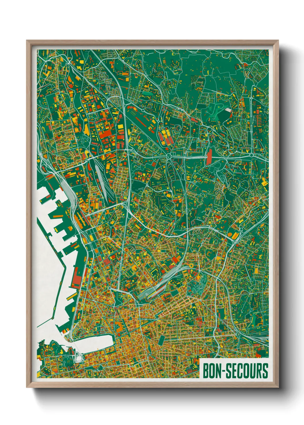 Une affiche de carte sur Bon-Secours