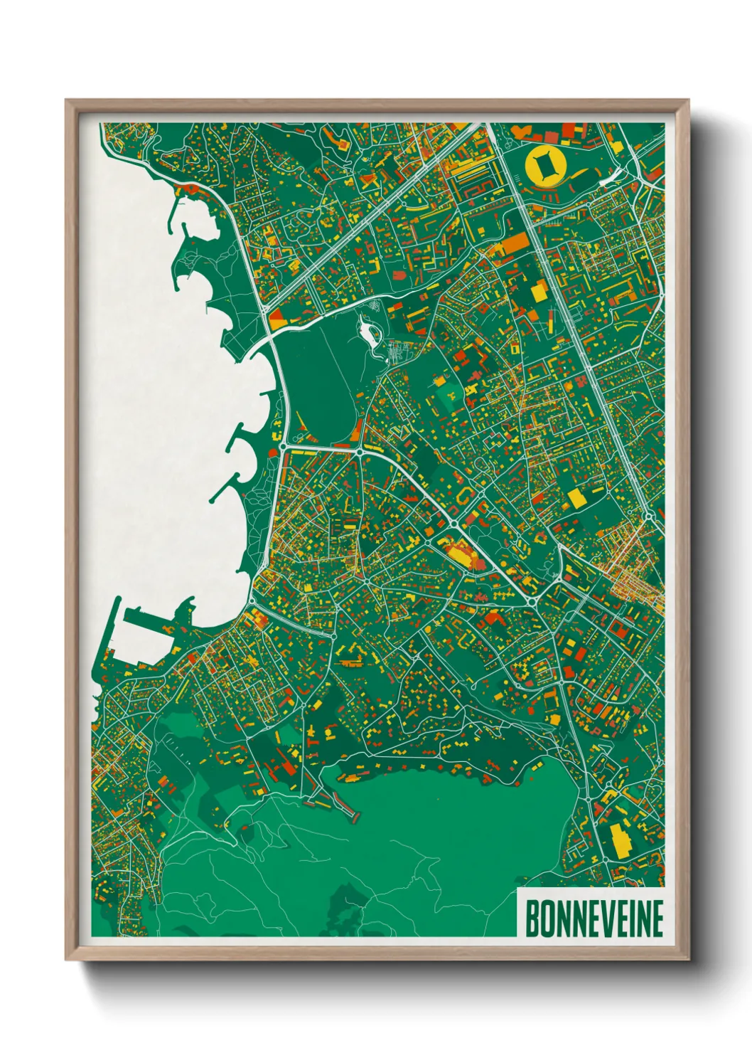 Une affiche de carte sur Bonneveine