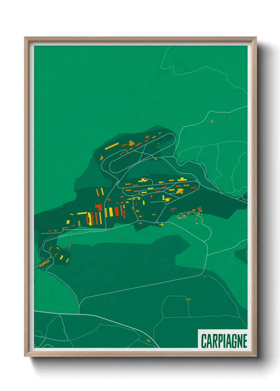 Une affiche de carte sur Carpiagne