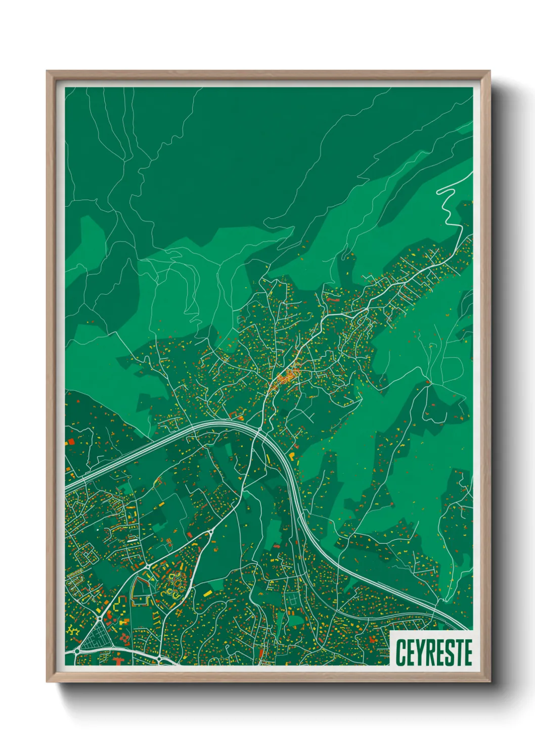 Une affiche de carte sur Ceyreste